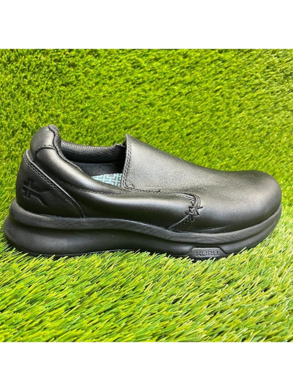 Kuru Kivi 2 Womens Size 8D Triple Black Classic Walking Leather Slip-On Shoes